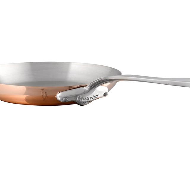 Mauviel Made In France M'Heritage Copper M150S 6113.30 11.8-Inch Round Frying Pan, Cast Stainless Steel Handles.