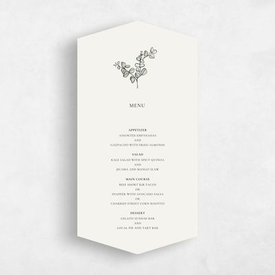 Beige Diamond Wedding Menu - Livonia