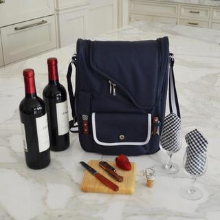 Insulated 2-Bottle Wine Carrier Set with Glasses & Accessories
