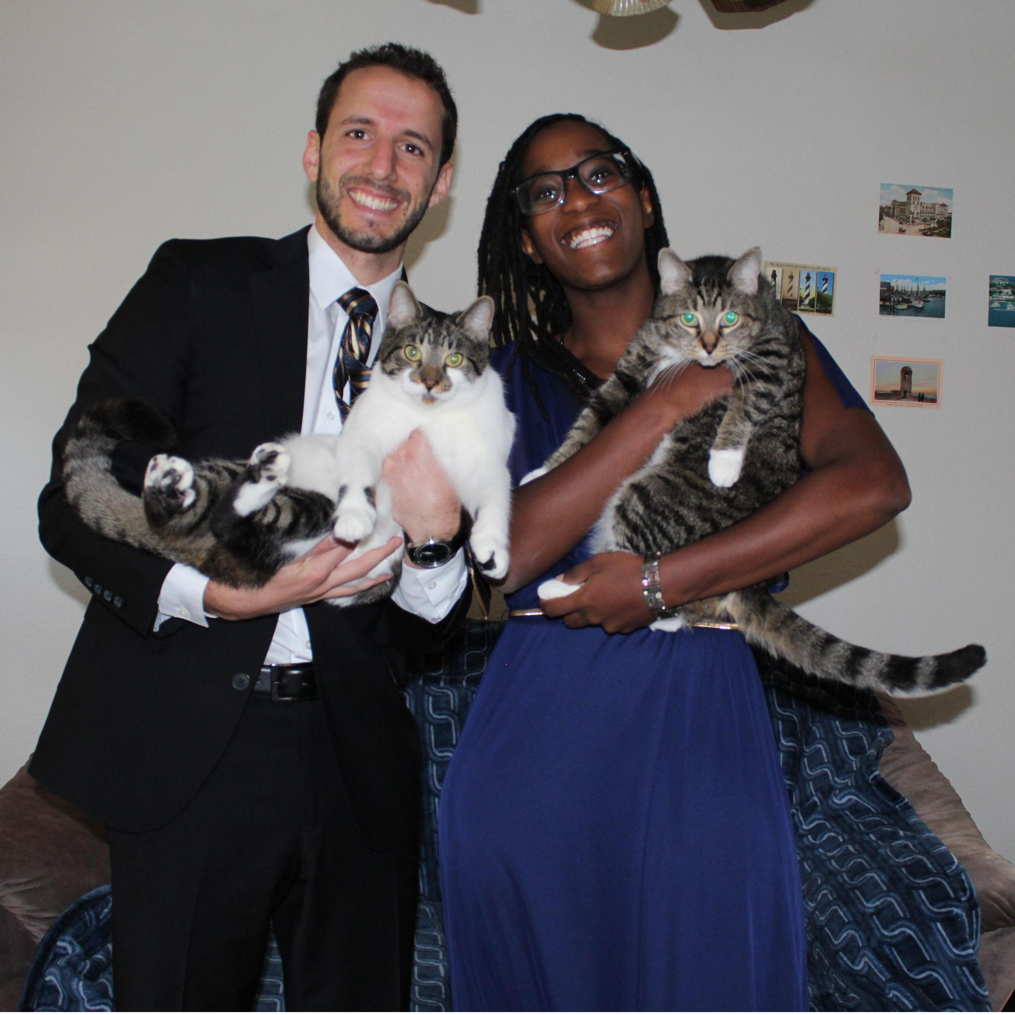 Nick is happy to get 2 step-cats when we get married.