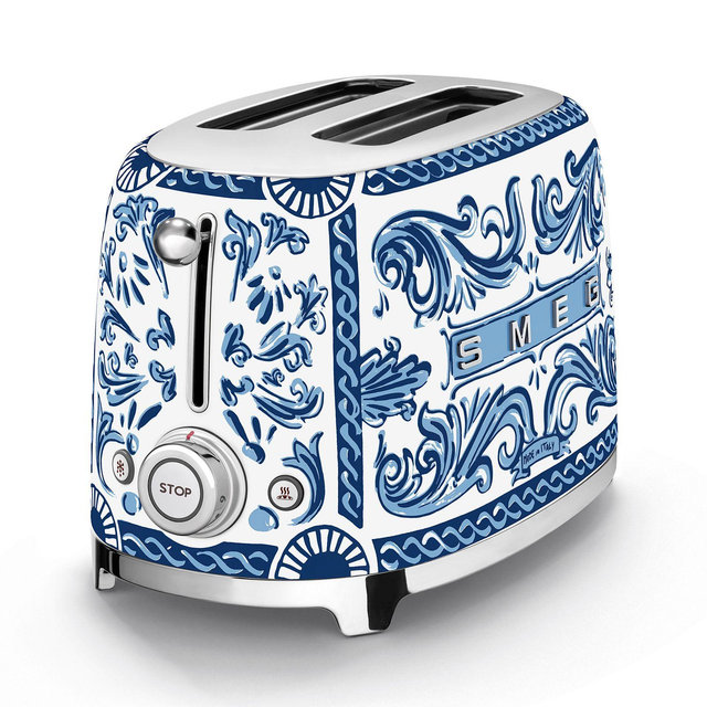 Smeg Dolce & Gabbana 50's Retro Style Aesthetic Blu Mediterraneo 2 Slice Toaster
