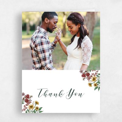 White Floral Wedding Thank You - Mirasol Photo