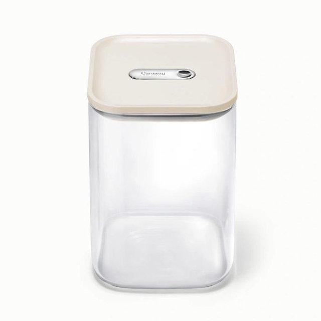 Large Glass Airtight Container Set of 6, Cream