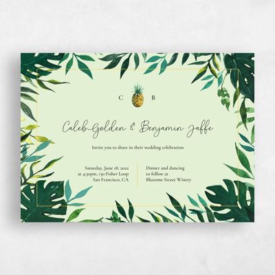 Light Green Wedding Invitation - Cartago Frame