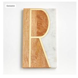 "R" Monogrammed Serving Board + Reviews | Crate & Barrel