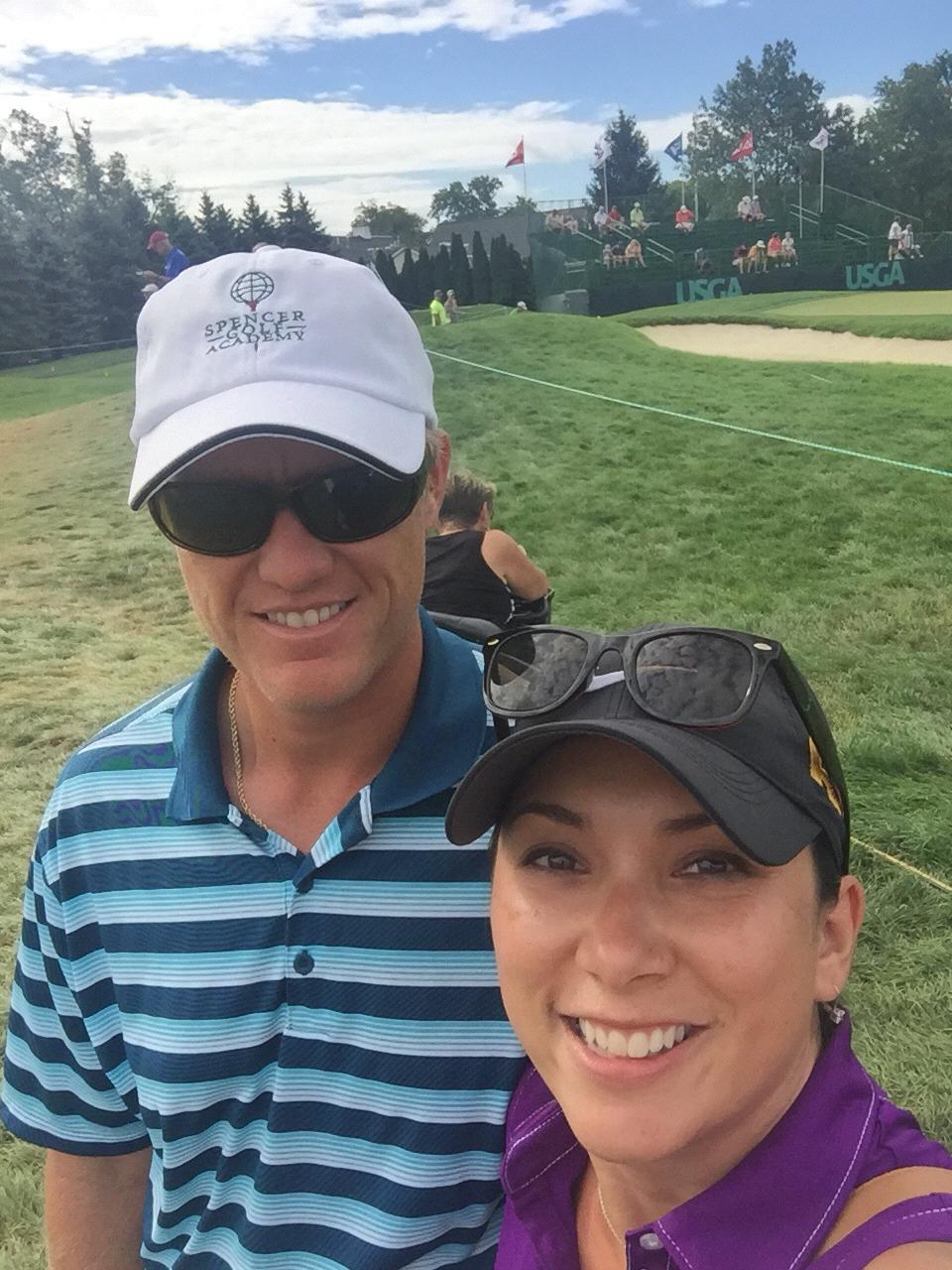 Cheering on our friend at The US Senior Open - our first golf tournament together.