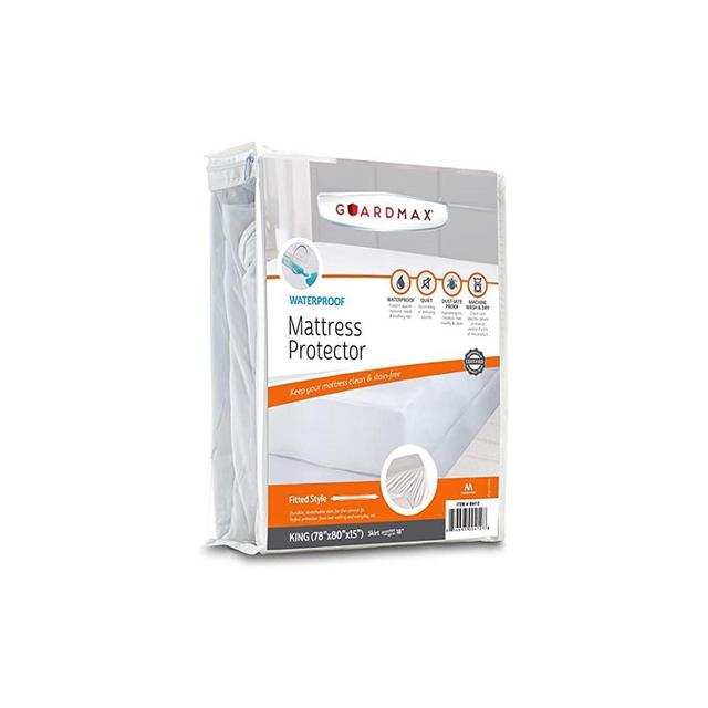Guardmax Waterproof Fitted King Mattress Protector - White