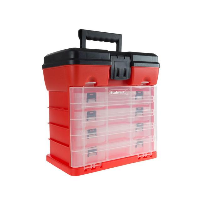 Trademark Global Storage and Tool Box - Durable organizer Utility Box - 4 Drawers with 19 Compartments Each by Stalwart