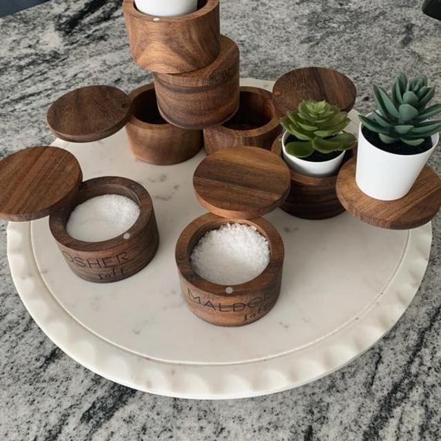 Acacia Wood Salt Cellar