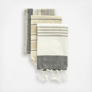Cotton Striped Tea Towels, Set of 3