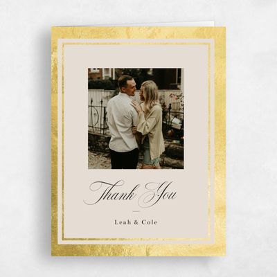 Classic Greige, Beige Wedding Thank You - Essex Photo Foil