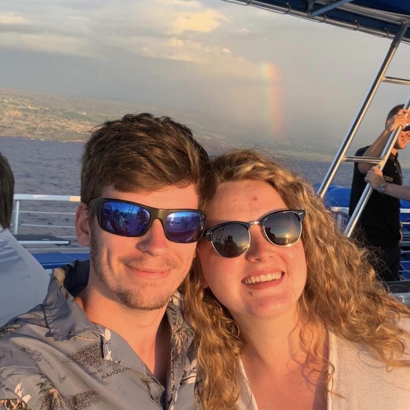 February 15th, 2022 - In Hawaii together! Beautiful sunset over the water, beautiful rainbows over the island.