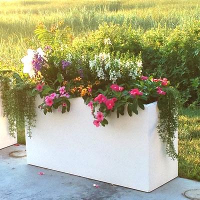 24"-Long x 18"-High x 12"-Wide Tall Modern Outdoor Planters