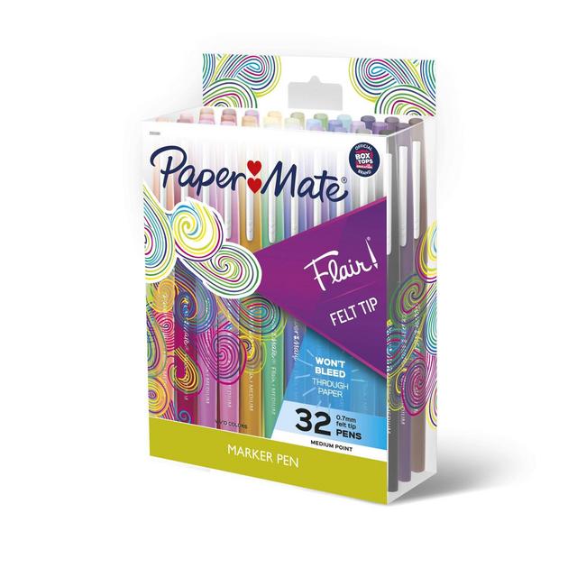 32pk Marker Pens Flair Medium Tip .7mm Multicolor - PaperMate