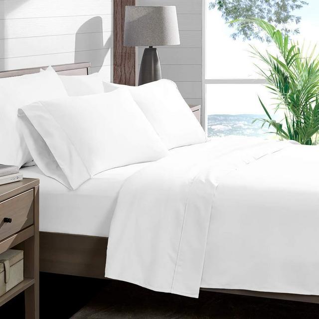 Top Selling on Amazon Queen Size Sheets Luxury Soft 550-TC Egyptian Cotton - Sheet Set for Queen Size (60x80) Mattress Fits 10-12 Inches Fully Elastic Deep Pocket (Solid, White)