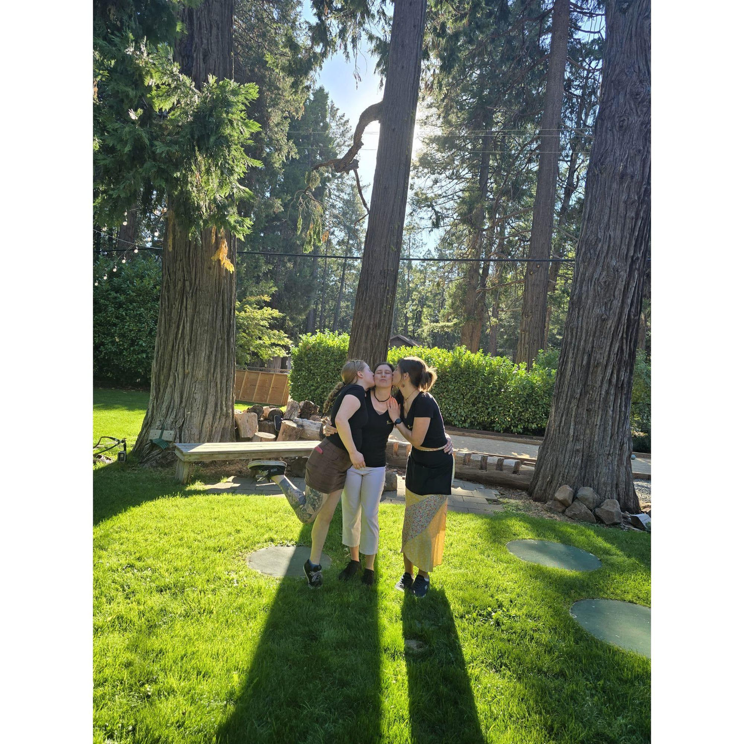 saying goodbye to my girls in Grass Valley