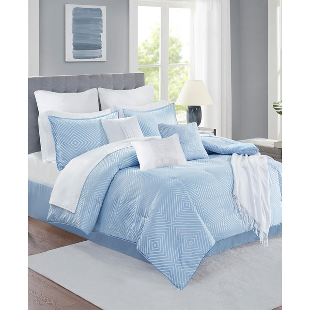Infinity 14-Pc. Geo Diamond Jacquard California King Comforter Set