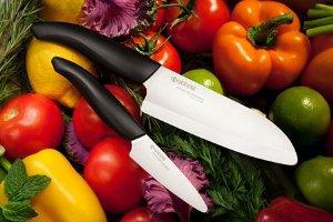 Kyocera Advanced Ceramic Revolution Series 5-inch Slicing Knife, Black Handle, White Blade