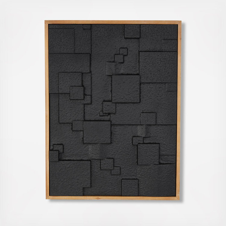 Tisbury Lane, Modern Geometric Dimensional Textured Shapes Framed