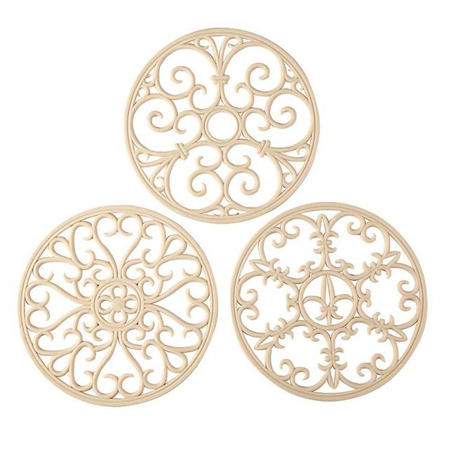 Silicone Trivet Mat - Non-Slip & Heat Resistant Kitchen Hot Pads for Countertops & Table - Kitchen Trivets for Hot Dishes & Cookware - Hot Pot Holder for Pots & Pans - Beige,Set of 3