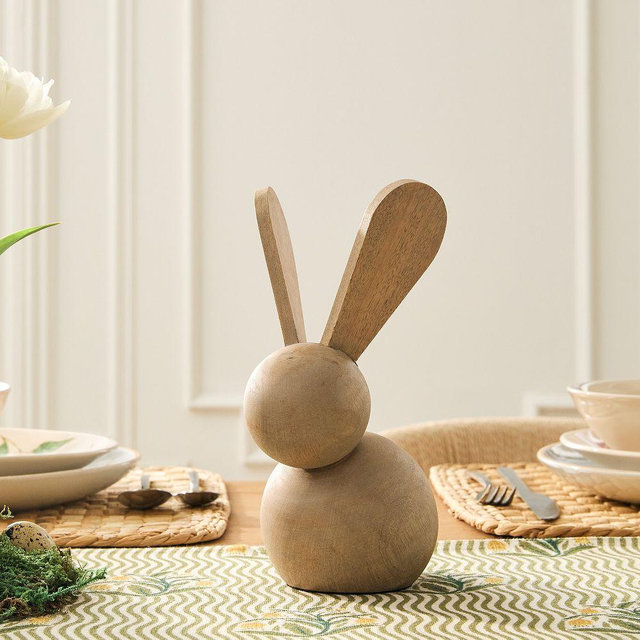 Wooden Bunnies, Wood Ash, 8"