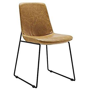 Modway Invite Dining Vinyl Side Chair, Tan