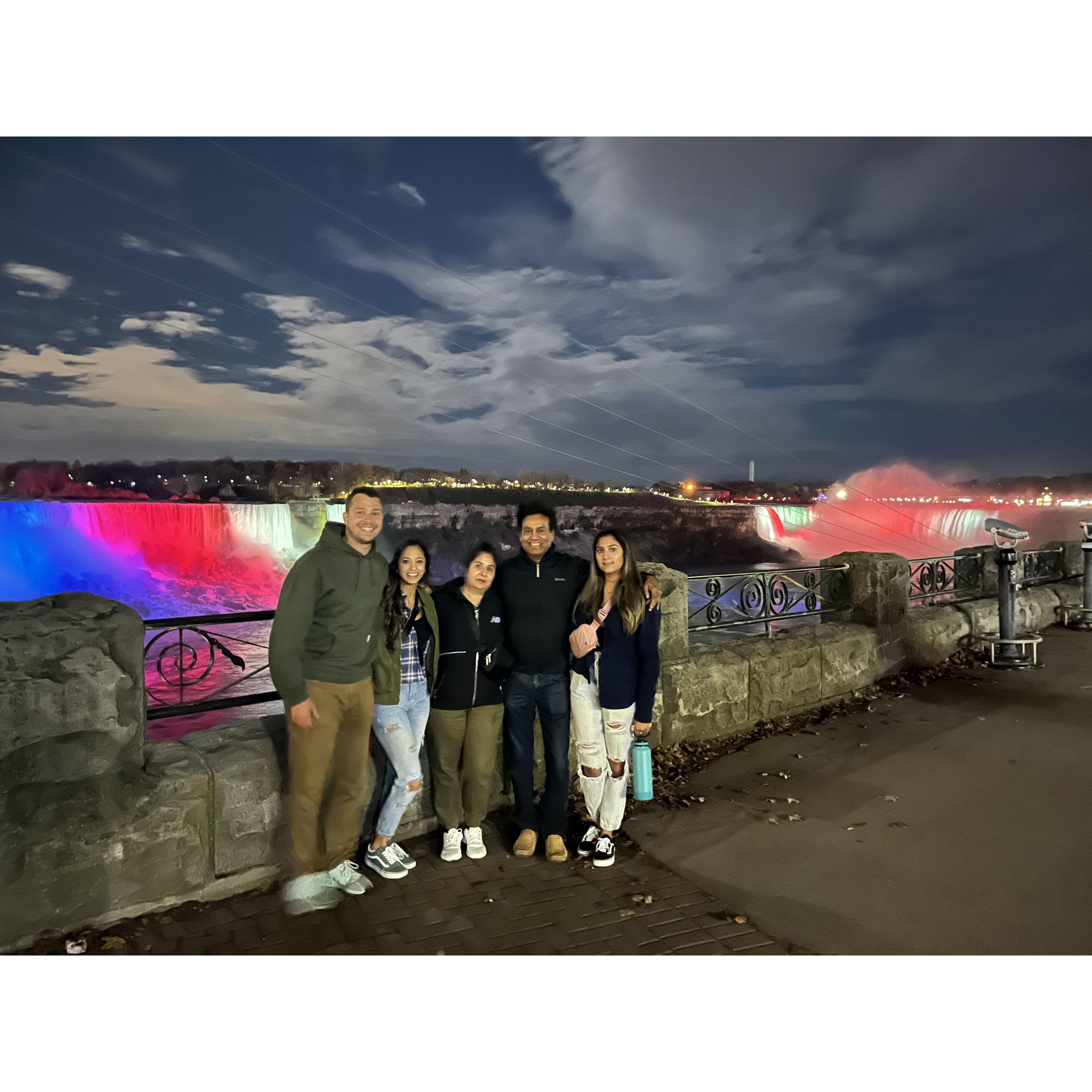 with Lina's family at Niagara Falls