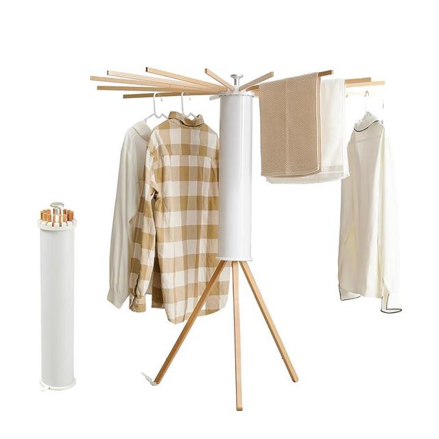 RFOUO Clothes Drying Rack Tripod,Laundry Hanger Dryer Rack,Portable Drying Rack,Foldable Drying Rack-Drying Rack Clothing Laundry Bedroom Household Wooden