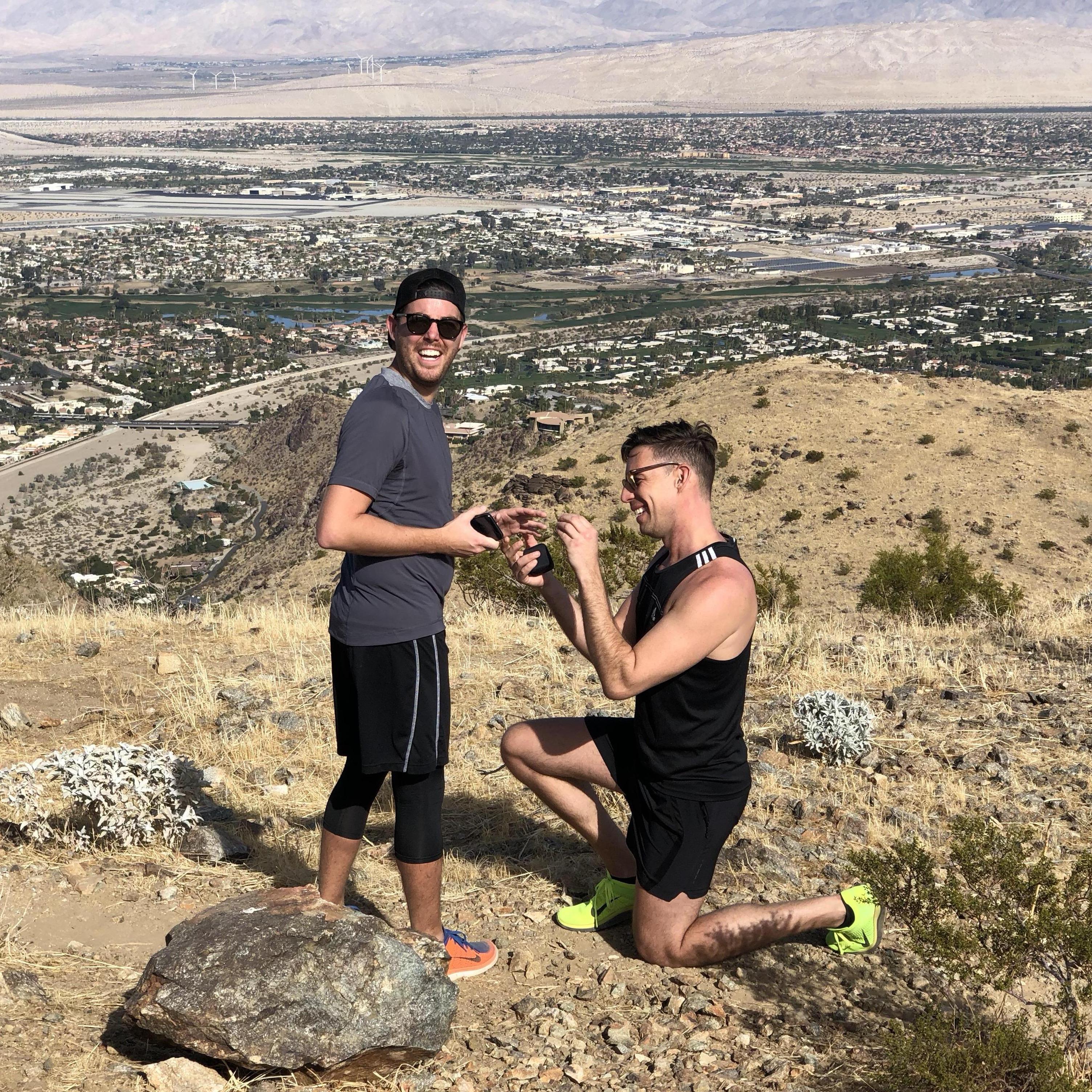 The moment we were engaged at the top of Garstin Trail in Palm Springs.