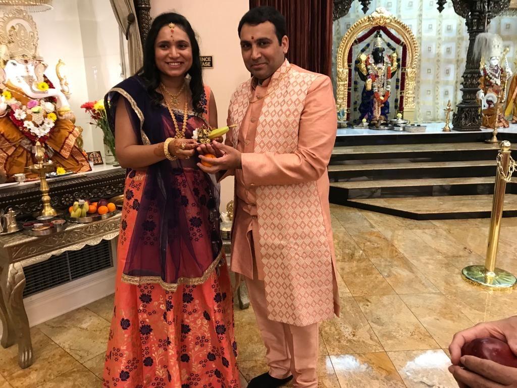 May 7th 2022, the day of our godhana. This picture was shot at the mandir in Northwest Indiana where we performing Ganesh Aarti.