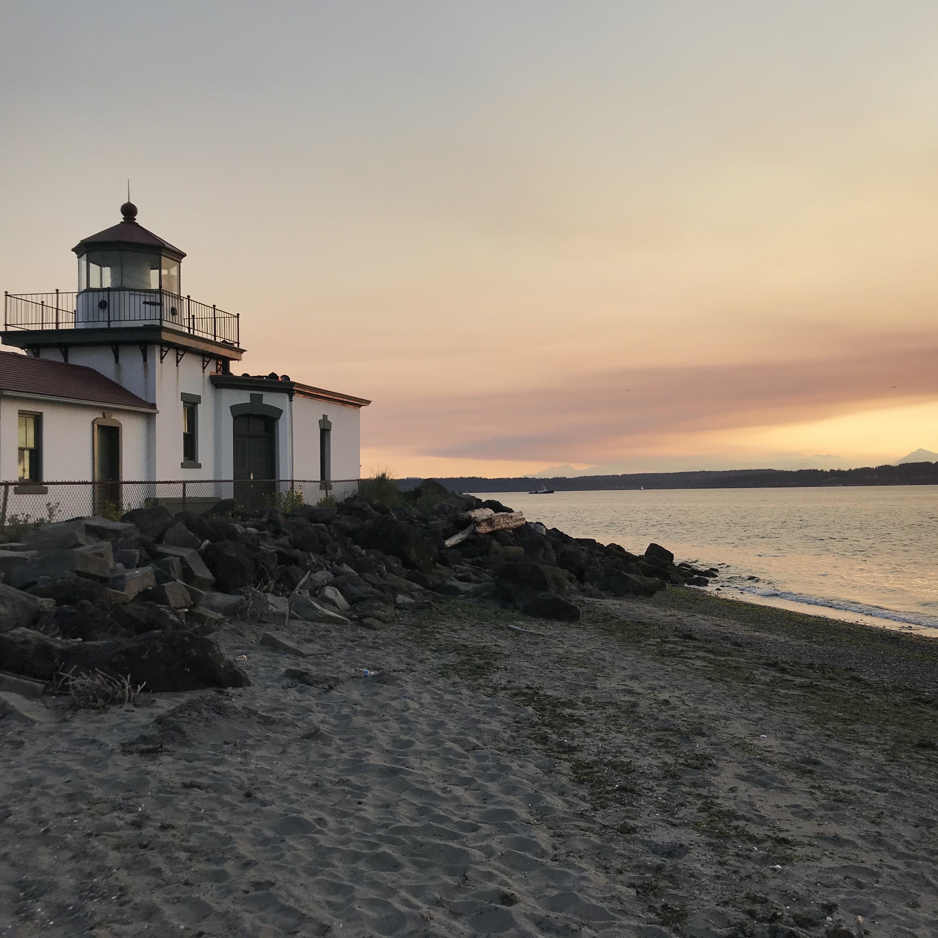 The lighthouse at Discovery Park where we got engaged!