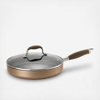 Advanced Bronze Nonstick Covered Round Grill Pan