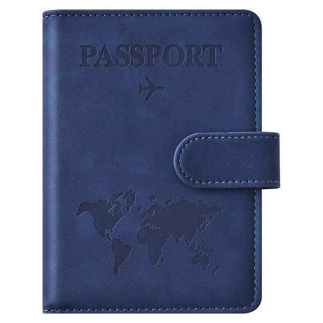 Eoehro Passport Holder for Travel Essentials, Passport Wallet Cover Case for Travel Must Haves Accessories,Passport Book Holders for Women and Men(dark blue)