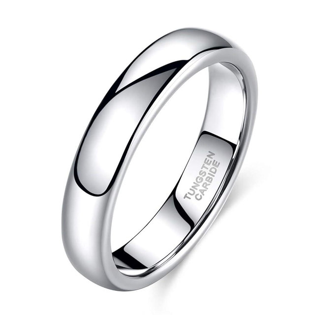 TRUMIUM 2mm 4mm 6mm 8mm Tungsten Wedding Band Ring for Men Women Gold/Rose Gold/Silver Domed High Polish Comfort Fit 4-15