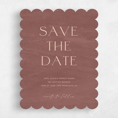 Brown Scalloped Wedding Save the Date - Belanger Portrait