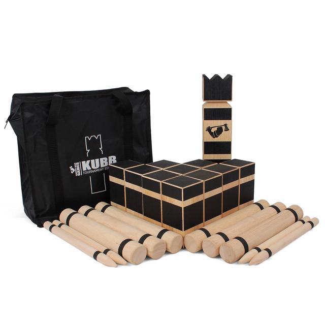 Grown Man Kubb Game - Viking Chess - Premium Hardwood Kubb Set - Official Tournament Size Kubb Lawn Game - Kubb Original Yard Game GamesTM Kubb Tournament Edition (1 Pack)