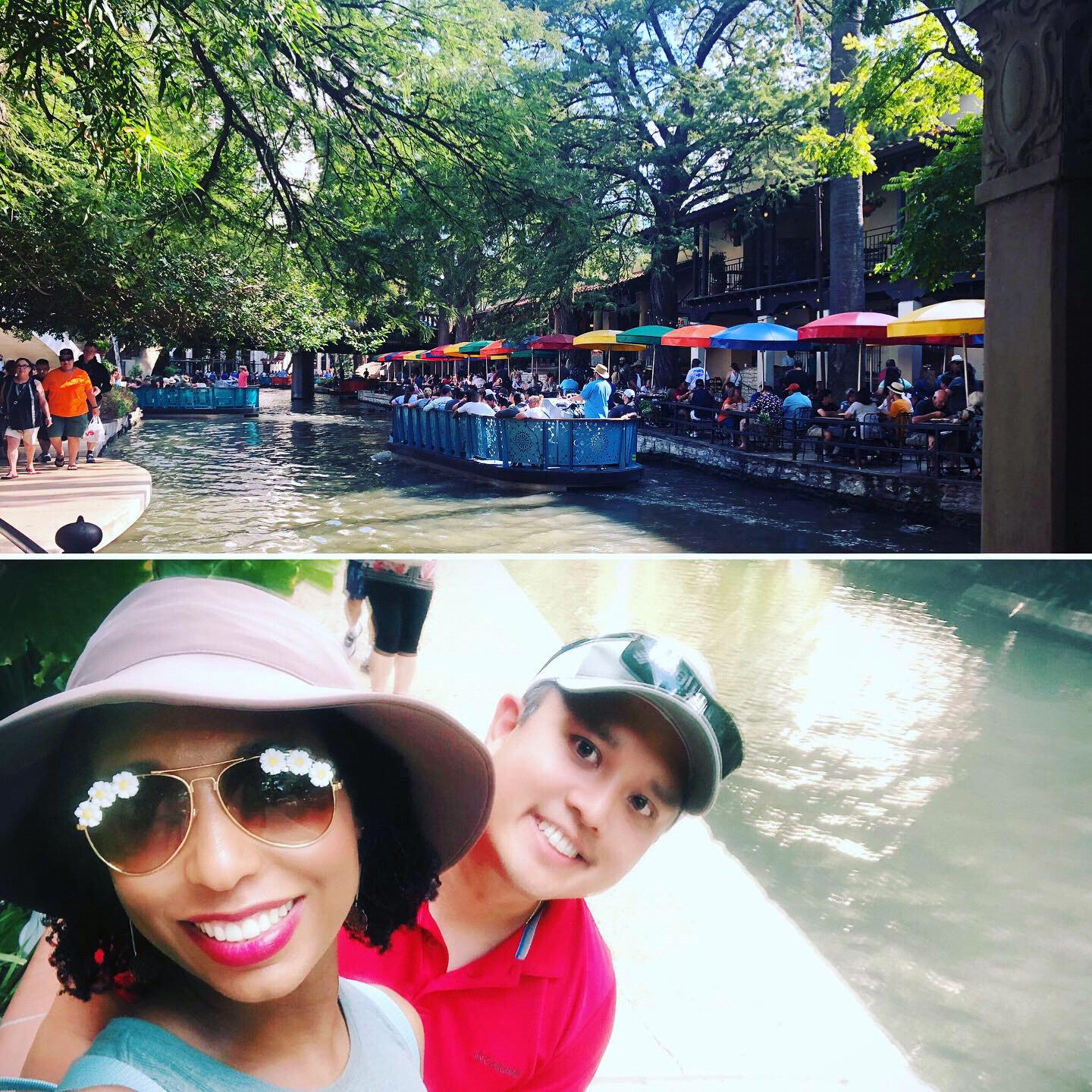 Enjoying the San Antonio Riverwalk.