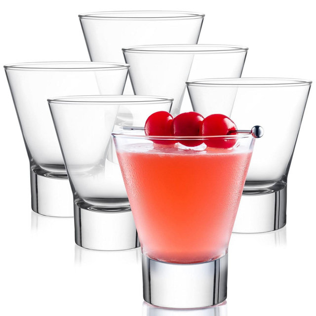 Bormioli Rocco Ypsilon Pre Dinner Glasses - Set of 6, 8.5 Oz Modern Aperitif Drinkware for Cocktails, Wines & Beverages – Italian - Dishwasher Safe