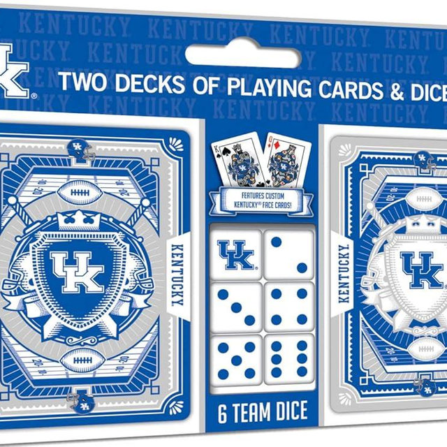 MasterPieces Game Day - NCAA Kentucky Wildcats 2-Pack Playing Cards & Dice Pack - Officially Licensed Set for Adults and Family