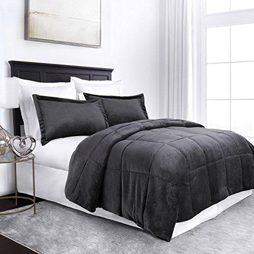 Sleep Restoration Micromink Goose Down Alternative Comforter Set - All Season Hotel Quality Luxury Hypoallergenic Comforter/Blanket with Shams - King/Cal King - Gray
