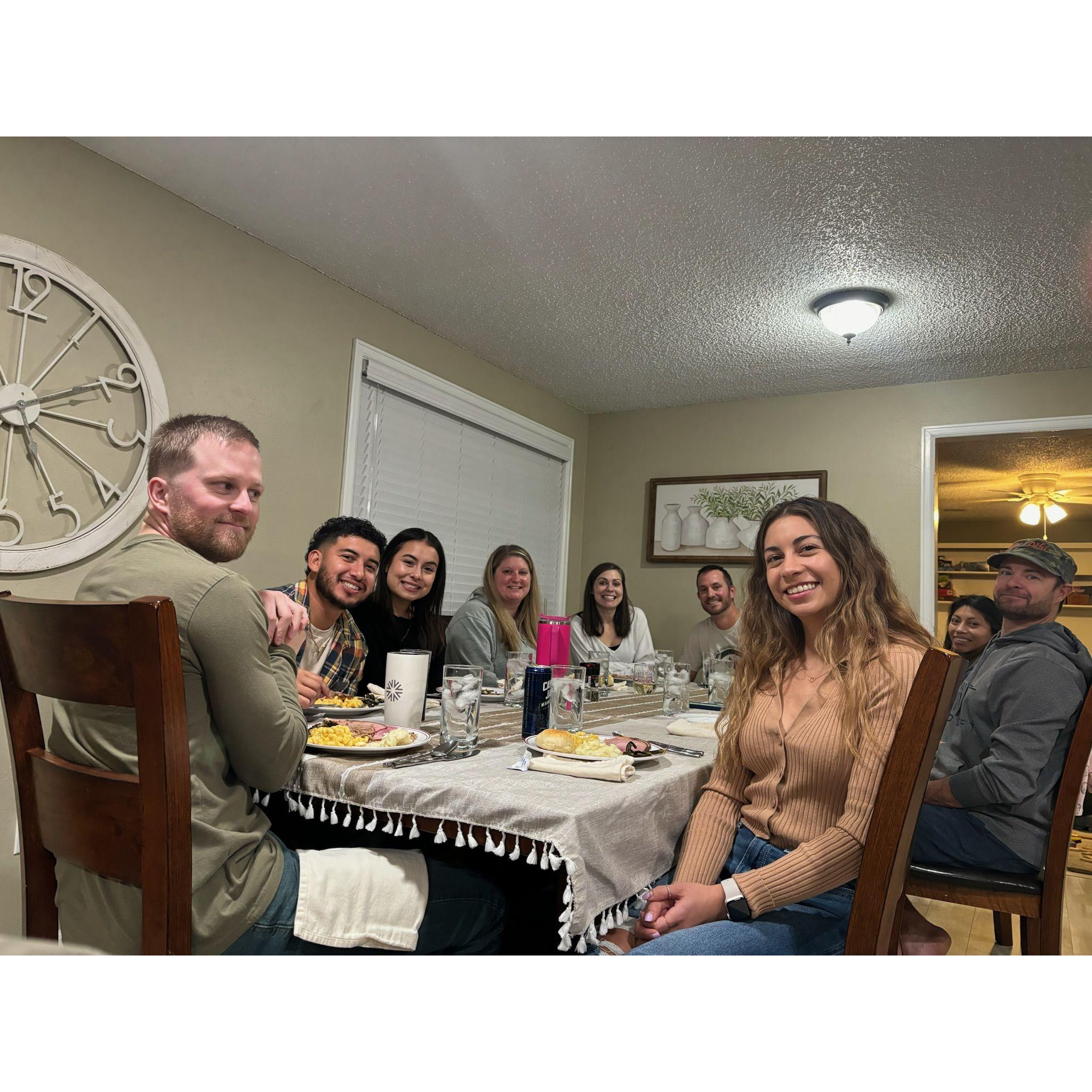 New Year's dinner hosted by Jennie and Derek.