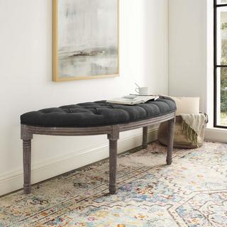 Esteem Vintage French Upholstered Semi-Circle Bench