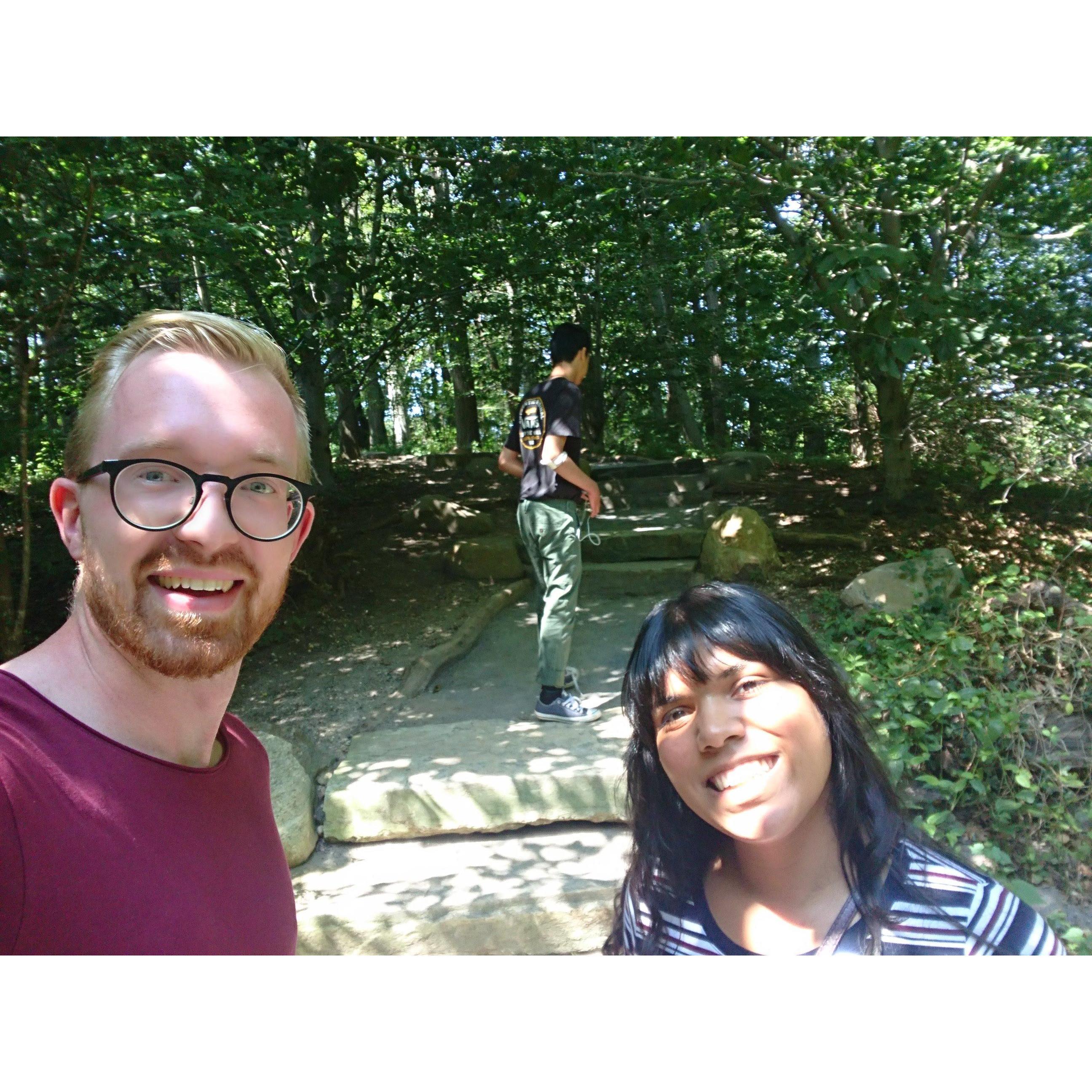 July 2019. Taking a walk in Avalon Park on Long Island, NY with Jess's brother, Omar.
