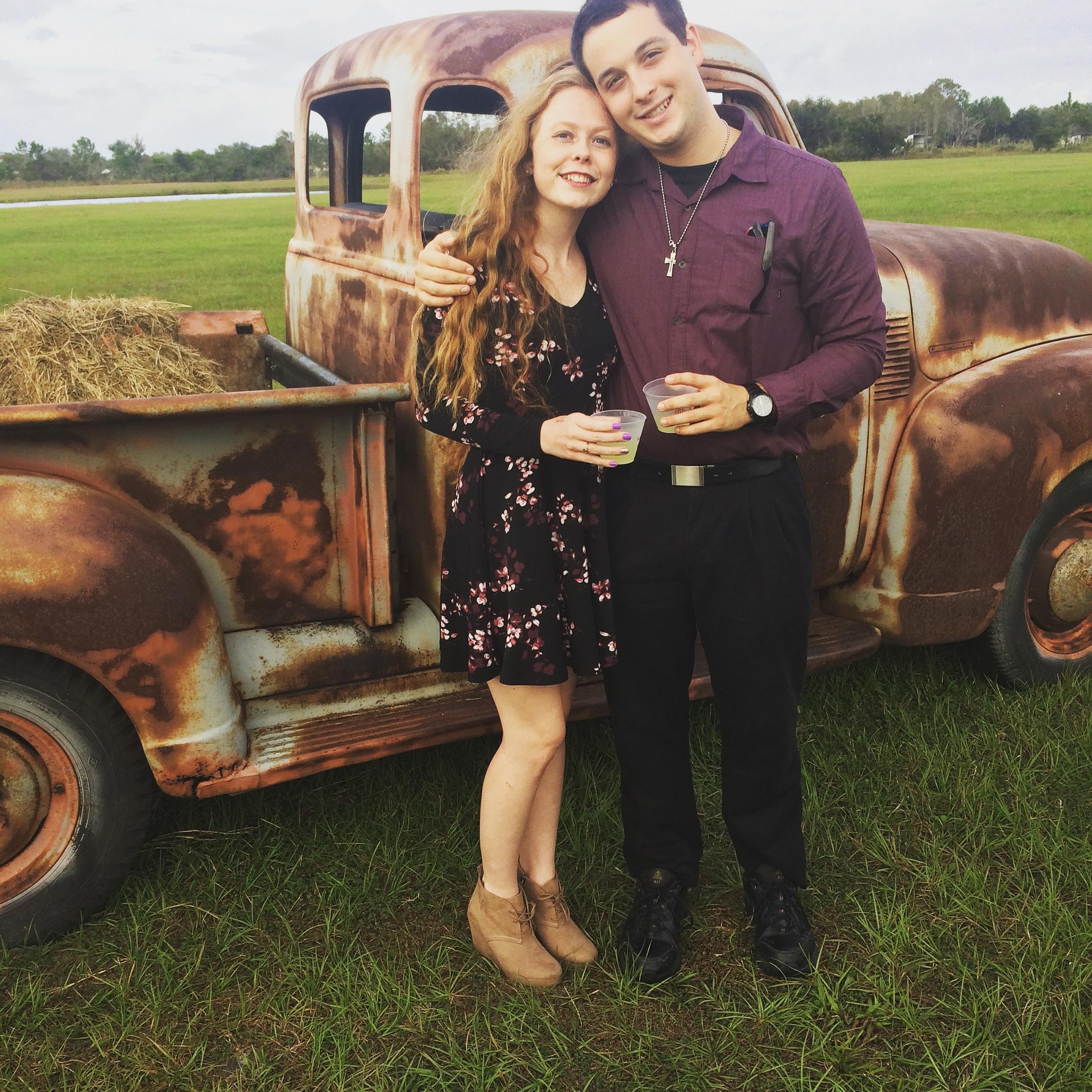 Anastasia and Johnathan at a family friend's wedding