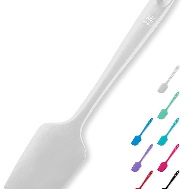 DI ORO Seamless Series 11.2 Inch Large Silicone Spatula - 600°F Heat-Resistant Rubber Kitchen Spatula - Perfect for Baking, Cooking, Scraping, & Mixing - BPA Free & LFGB Certified Silicone (Stone)