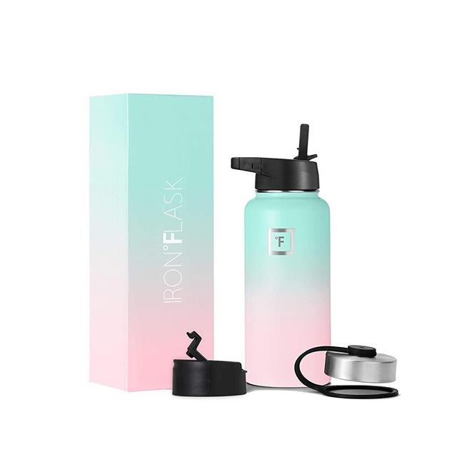 Iron Flask Sports Water Bottle - 32 Oz, 3 Lids (Straw Lid),Vacuum Insulated Stainless Steel, Modern Double Walled, Simple Thermo Mug, Hydro Metal Canteen