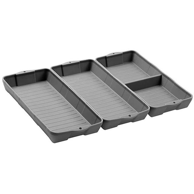 Nonstick Silicone Baking Sheet Pan, ZIP STANDINGSilicone Sheet Pan Set, Siliconebaking trays Dividers, Suitable for oven, air fryer to simplify cooking, Safe to use and easy to clean.(3 gray)