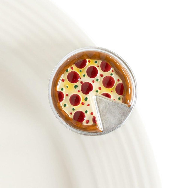 Nora Fleming Slice, Slice, Baby! (Pizza) A414 - Hand-Painted Ceramic Unique Décor - Everyday Minis for The Home and Office
