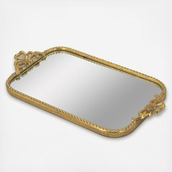 A&B Home, Mirrored Surface Ornate Tray | Zola