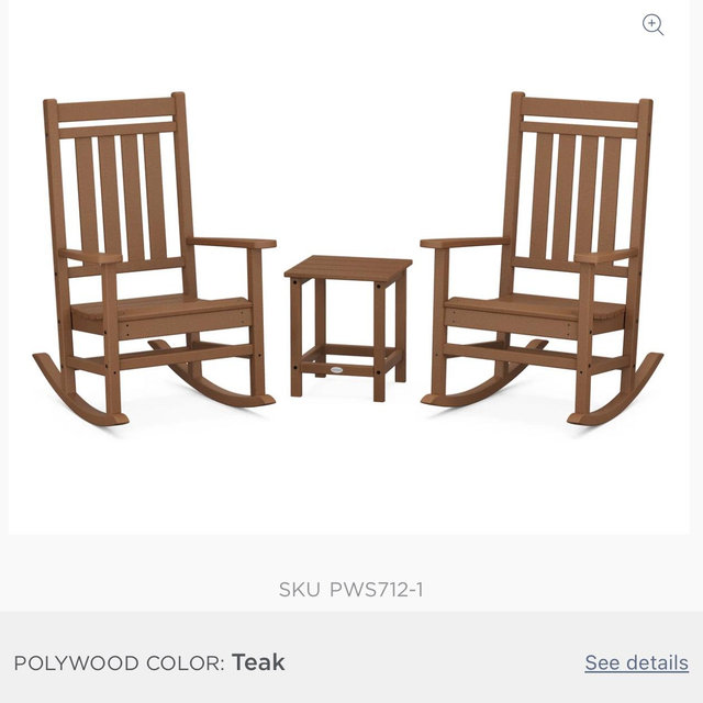 Estate 3-Piece Rocking Chair Set with Long Island 18 Side Table